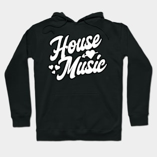 HOUSE MUSIC  - Valentine hearts (White) Hoodie